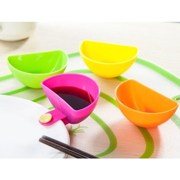 4Color Newly Assorted Salad Sauce Ketchup Jam Dip Clip Cup Bowl Saucer Tableware 